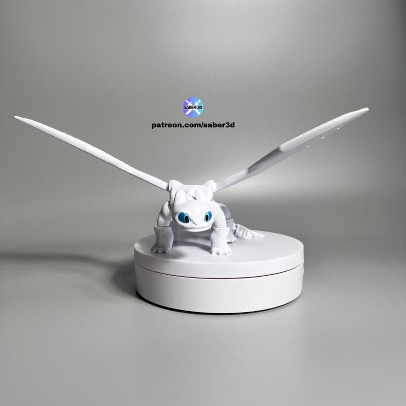 FlexiLight Fury 3D Printed Dragon Toy – Flexible PLA Collectible Figure | Poseable Fantasy Model