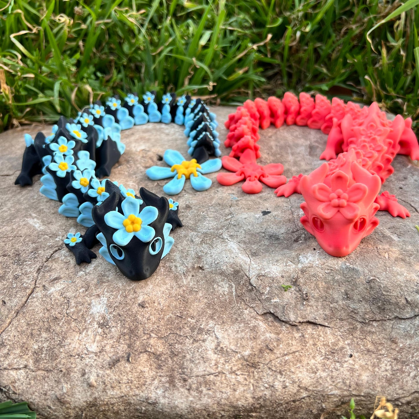 Forgive Me Not Dragon – Articulated 3D Printed Fantasy Dragon Toy | Collectible Flower-Themed Figurine