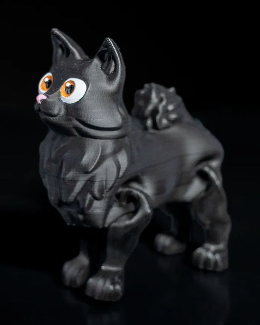 Articulated Fluffy Kitten Figurine – Poseable Cat Toy | Collectible Desk Model
