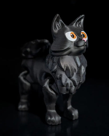 Articulated Fluffy Kitten Figurine – Poseable Cat Toy | Collectible Desk Model