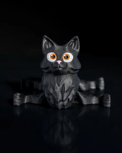 Articulated Fluffy Kitten Figurine – Poseable Cat Toy | Collectible Desk Model