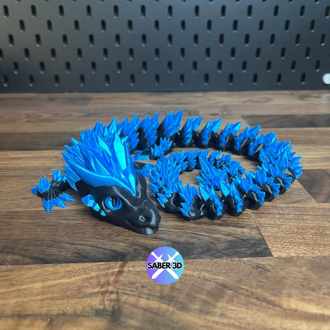 Crystal Dragon – Articulated 3D Printed Dragon Toy | Fantasy Crystal Scale Collectible