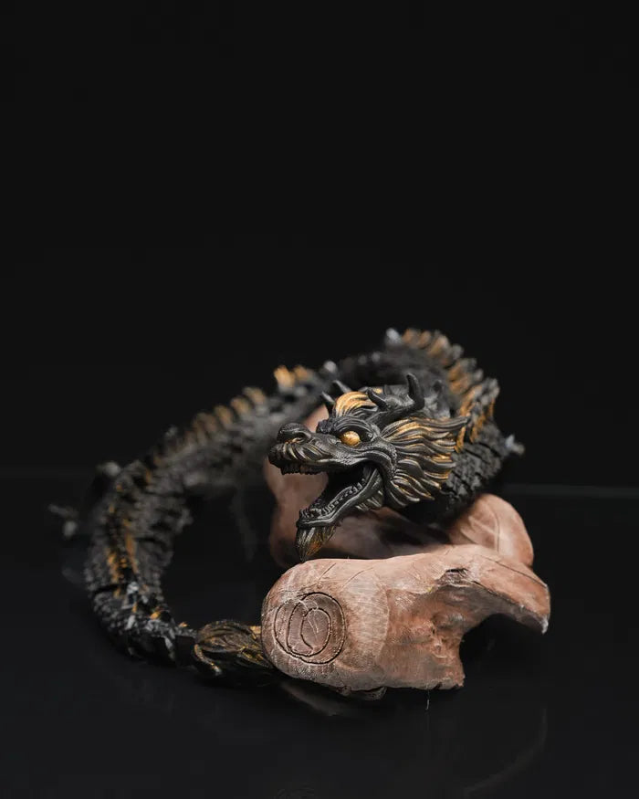 Articulated Chinese Dragon Figurine – Poseable Loong Collectible | Mythical Fantasy Model