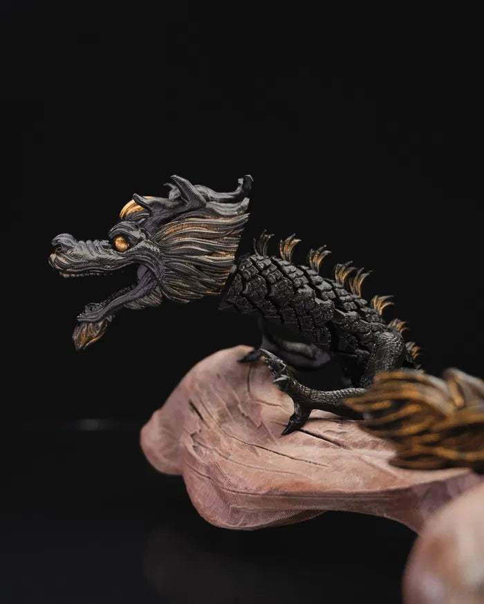 Articulated Chinese Dragon Figurine – Poseable Loong Collectible | Mythical Fantasy Model