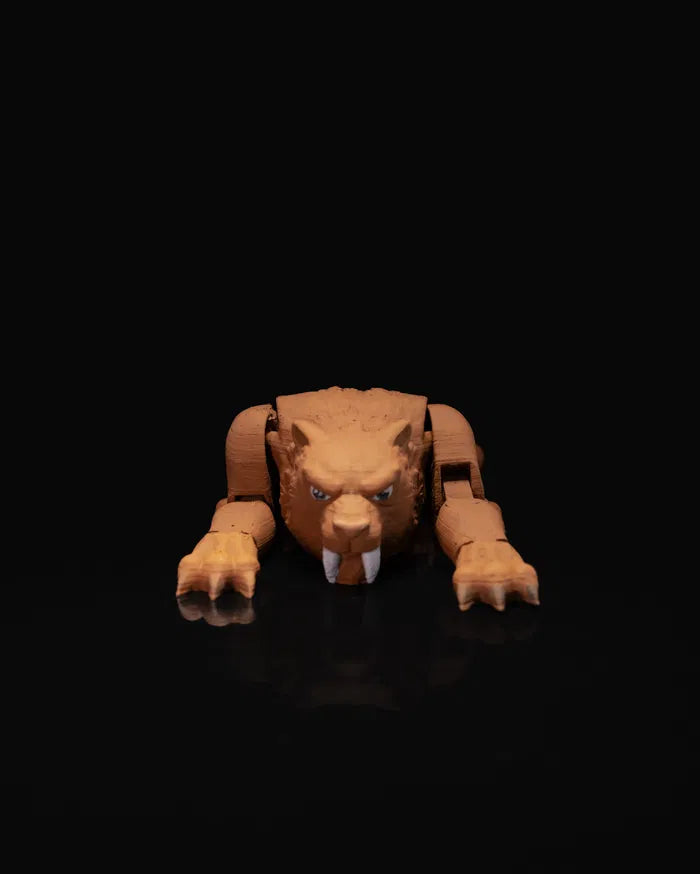 Articulated Sabertooth Cat – Prehistoric Poseable Collectible Toy