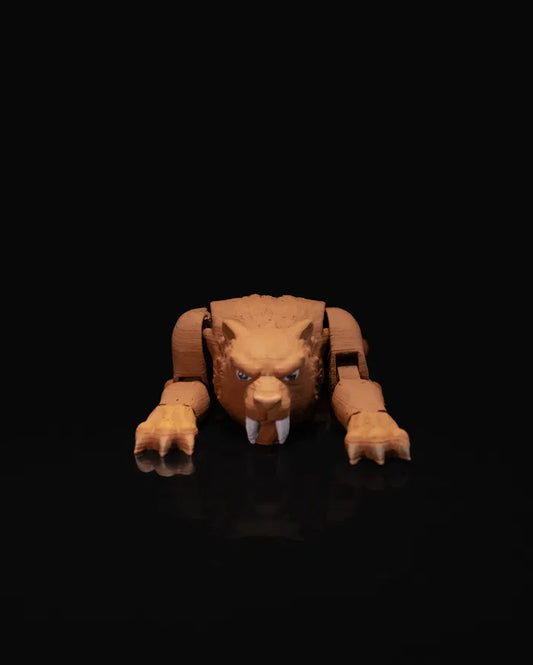 Articulated Sabertooth Cat – Prehistoric Poseable Collectible Toy