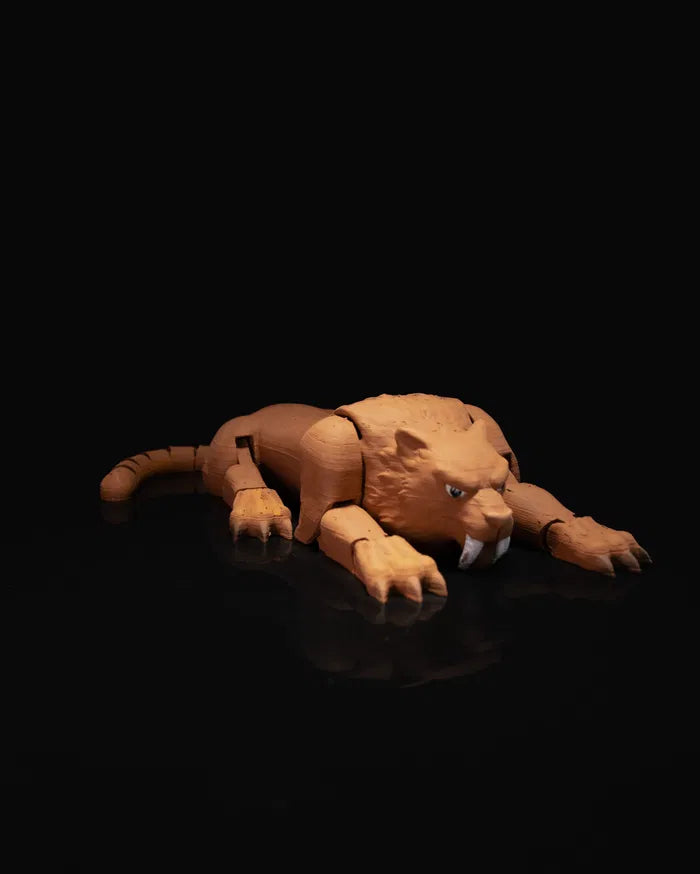 Articulated Sabertooth Cat – Prehistoric Poseable Collectible Toy