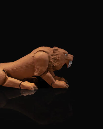 Articulated Sabertooth Cat – Prehistoric Poseable Collectible Toy