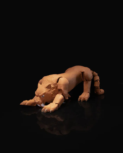 Articulated Sabertooth Cat – Prehistoric Poseable Collectible Toy