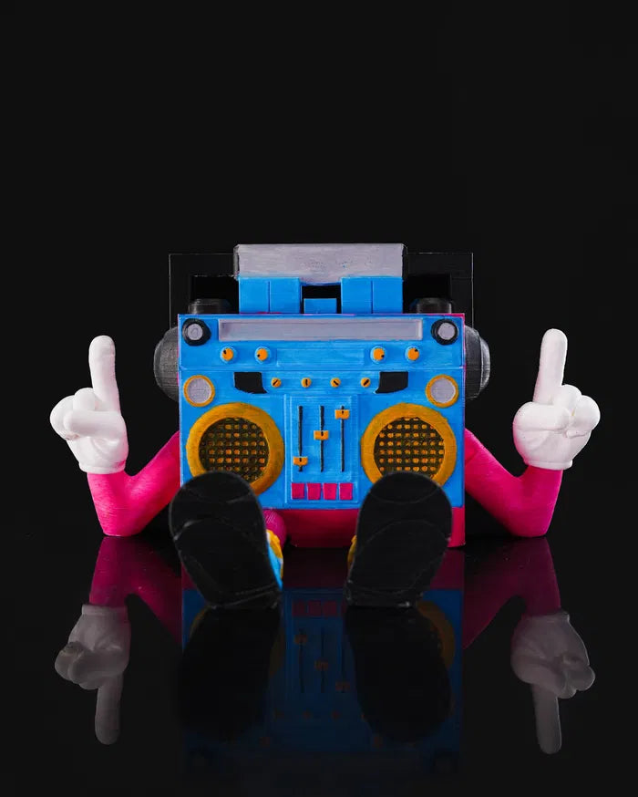 Articulated Boombox Figurine – Retro 80s Collectible Music Toy | Poseable Desk Model