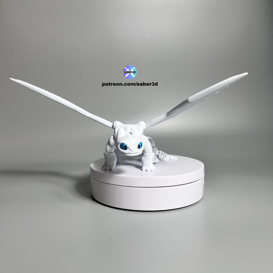 FlexiLight Fury 3D Printed Dragon Toy – Flexible PLA Collectible Figure | Poseable Fantasy Model