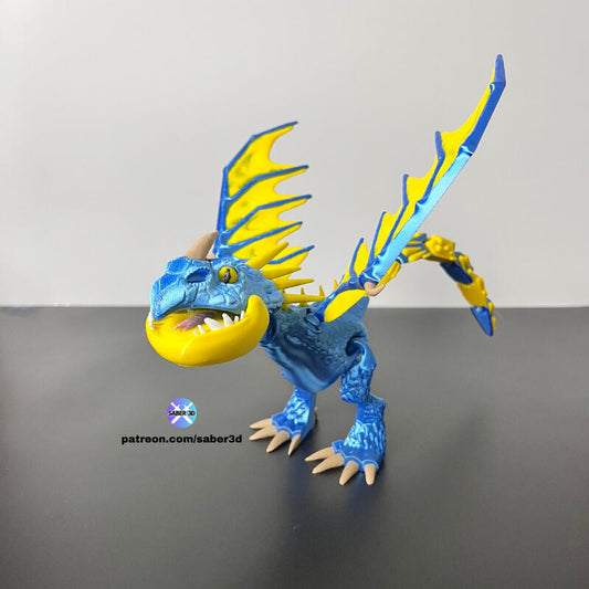 Flexistormfly 3D Printed Dragon Toy – Flexible PLA Collectible Figure | Poseable Fantasy Model