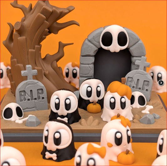 Mini Ghost – 3D Printed Articulated Ghost, Halloween & Collectible Desk Toy