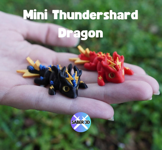 Mini Thundershard Dragon – 3D Printed Collectible Toy | PLA Fantasy Dragon Figurine