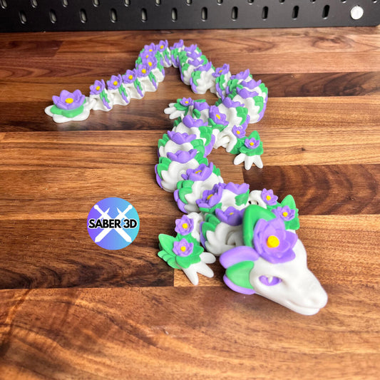 Sacred Lotus Dragon Figurine – Handcrafted Articulated Floral Dragon Sculpture for Collectors & Fantasy Fans