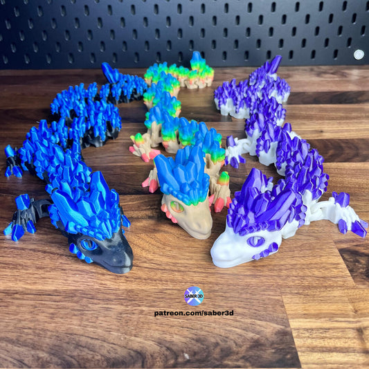 Stone Dragon with Wings – Articulated 3D Printed Fantasy Dragon Toy | Poseable Collectible Figure