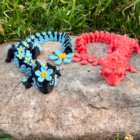 Forgive Me Not Dragon – Articulated 3D Printed Fantasy Dragon Toy | Collectible Flower-Themed Figurine