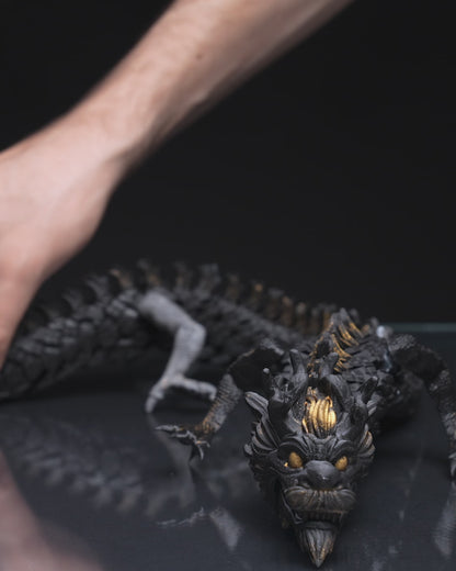 Articulated Chinese Dragon Figurine – Poseable Loong Collectible | Mythical Fantasy Model