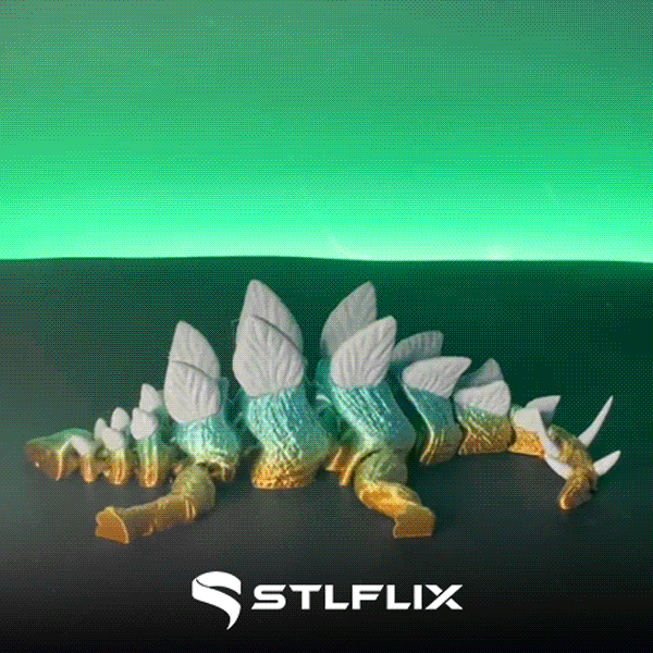 Articulated Stegosaurus | 3D Printed Dinosaur Model (Multicolor Capable)